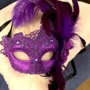 NWT Purple Sequined Costume Mask